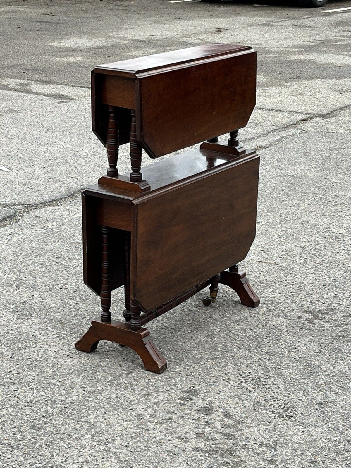 Victorian Mahogany 2 Tier Folding Sutherland Afternoon Tea Table