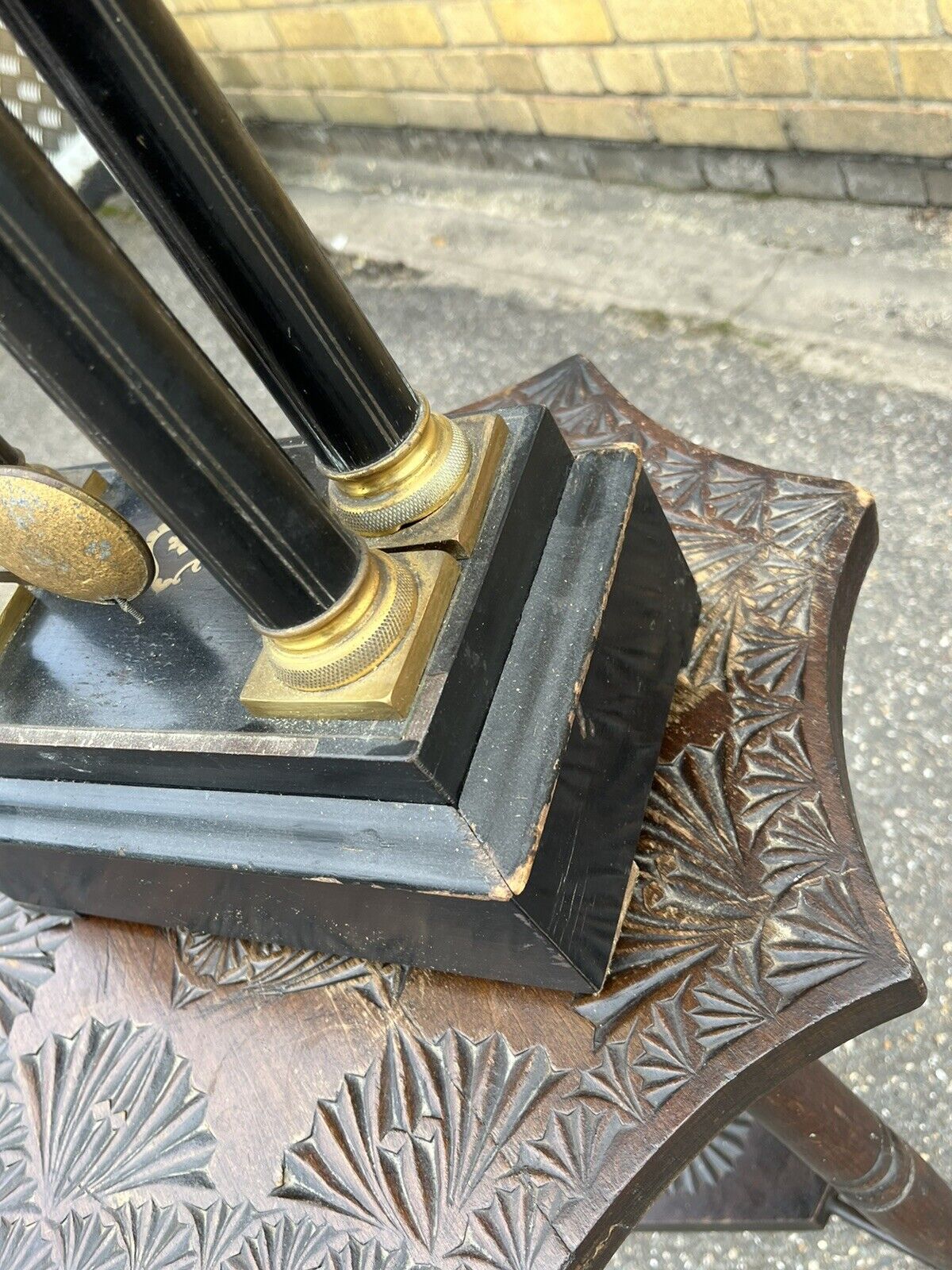 French Antique Boulle Portico Clock. Chines On A Bell