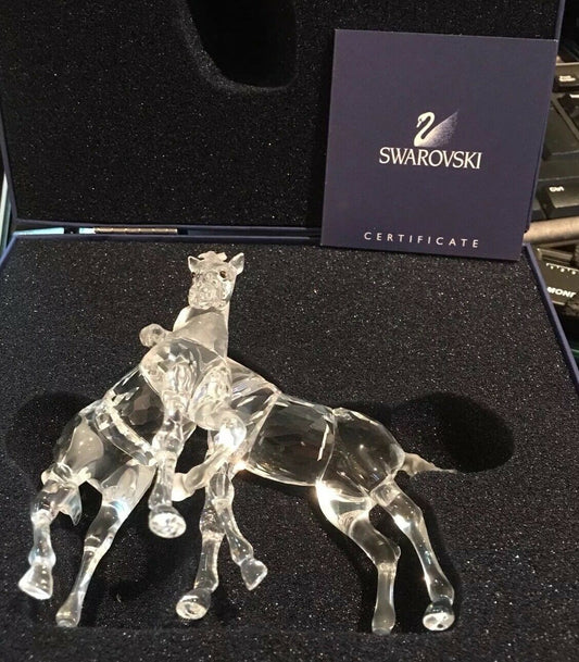 Swarovski Crystal Pair Of Foals. Boxed.