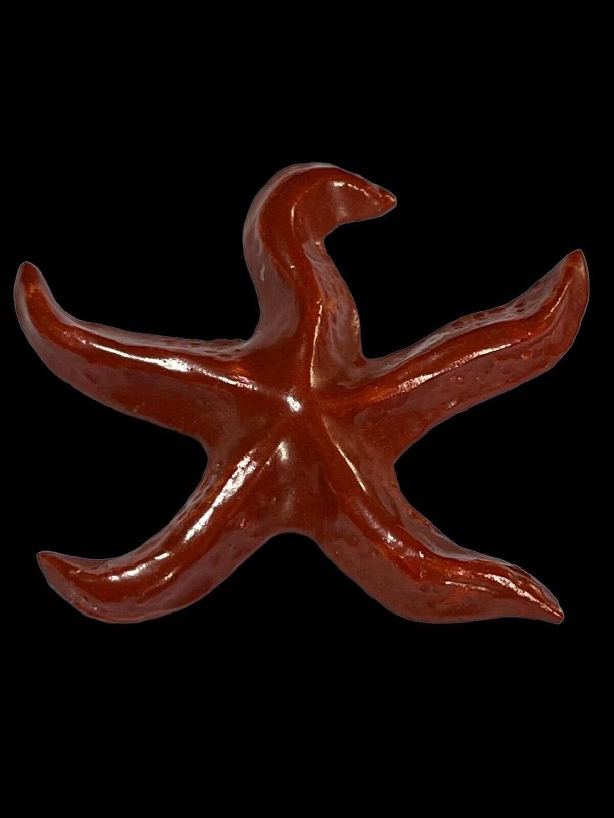 Vintage Red Starfish Statement Brooch