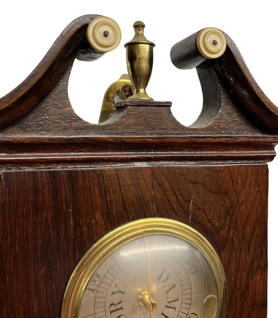 Victorian Barometer In Rosewood Case, Convex Glass, Silvered Dials.