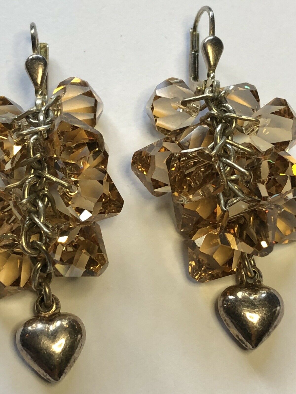 Vintage Silver 925 Crystal Drop Earrings