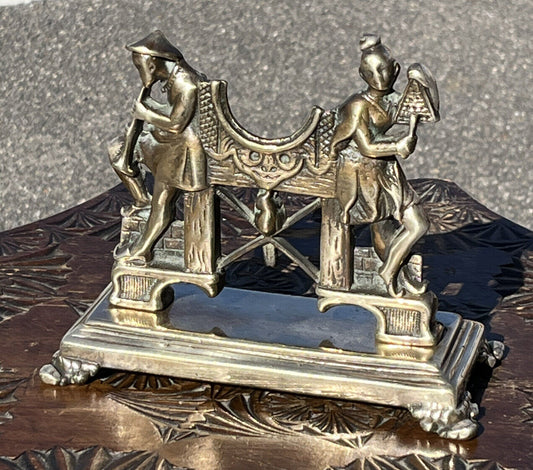 Edwardian Brass Fire dog Tool Stand