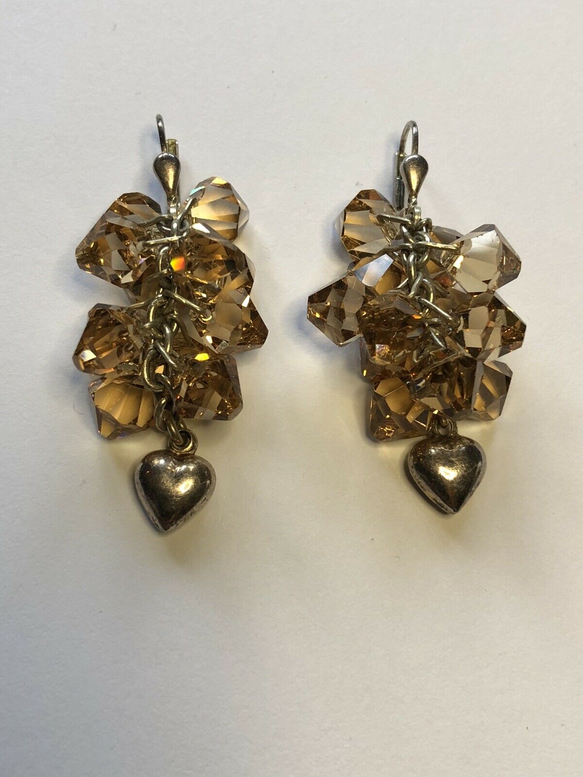 Vintage Silver 925 Crystal Drop Earrings