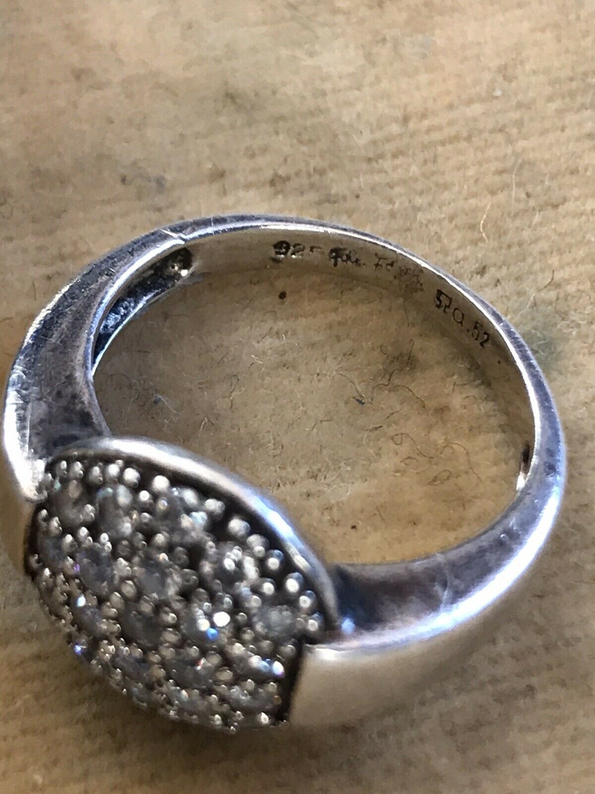 Vintage Signed Folli Follie Silver Diamant Ring ANTIQUES CHIC