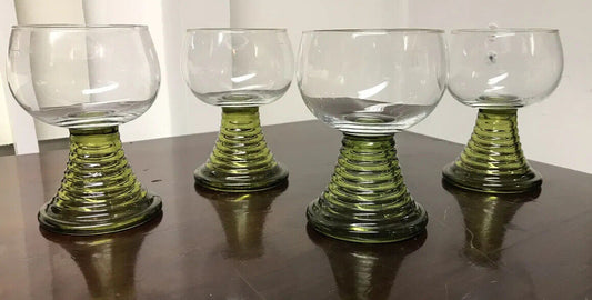 Vintage Wine Glasses With Beehive Stem.