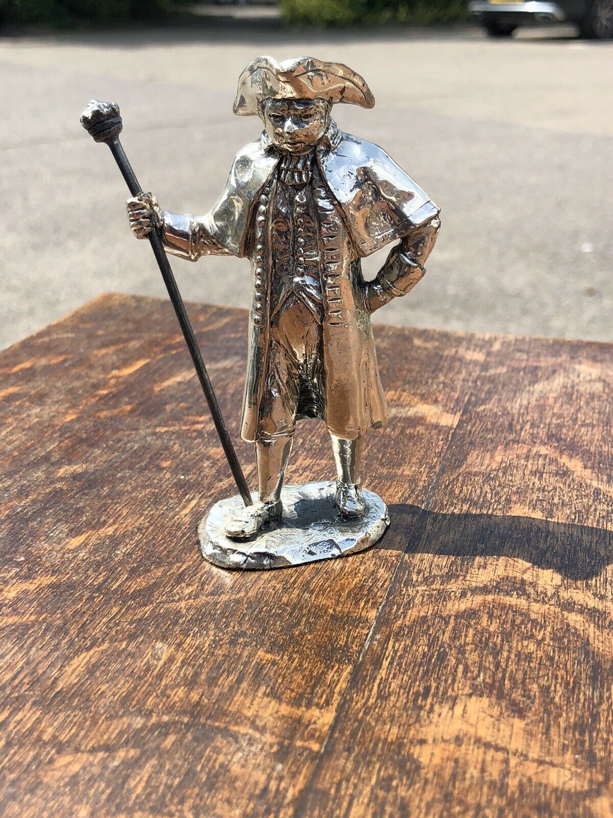 Silver Plate Figure. Town Squire, Highly Detailed Figure