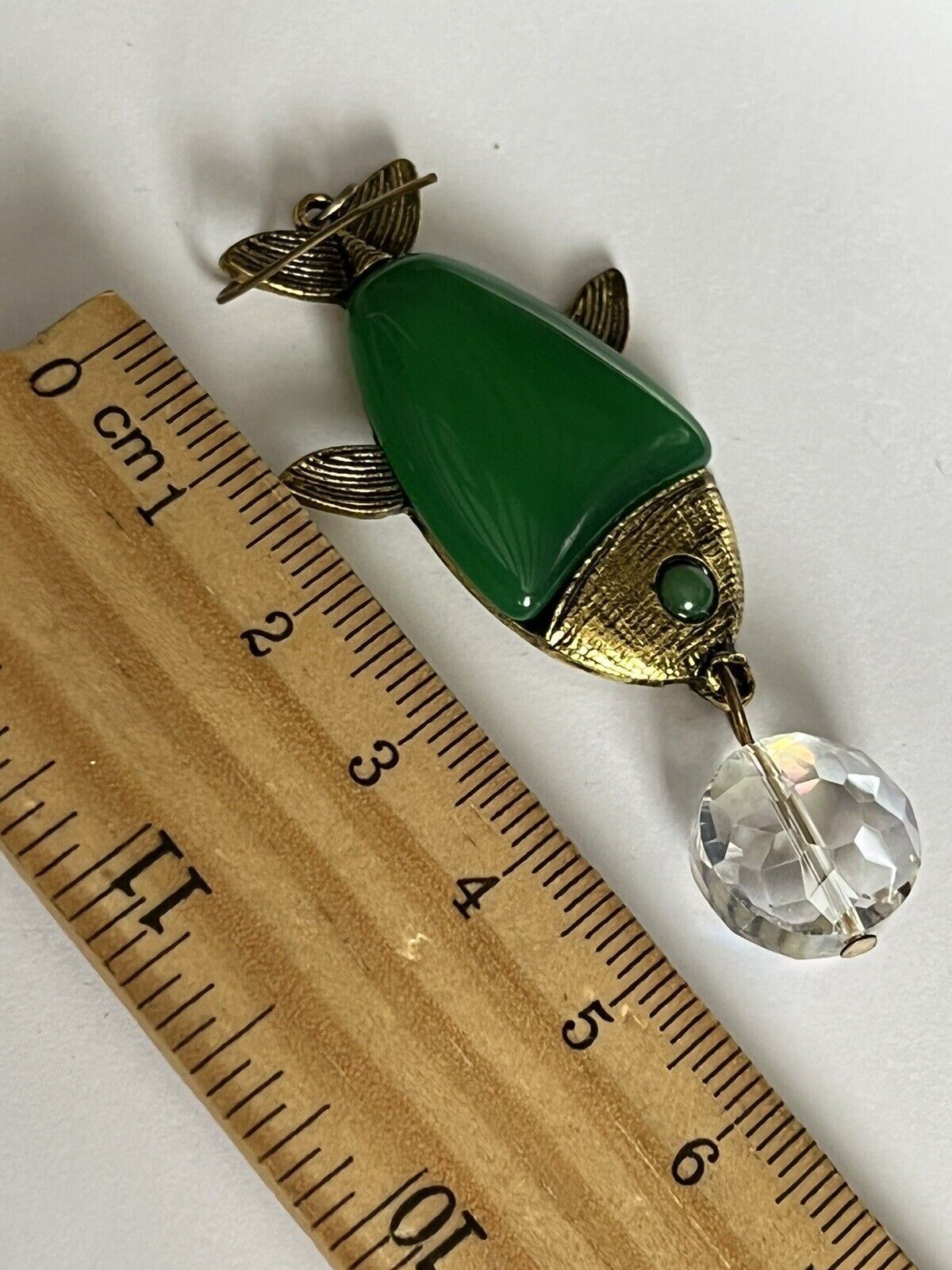 Vintage Statement Green Drop Fish Earrings