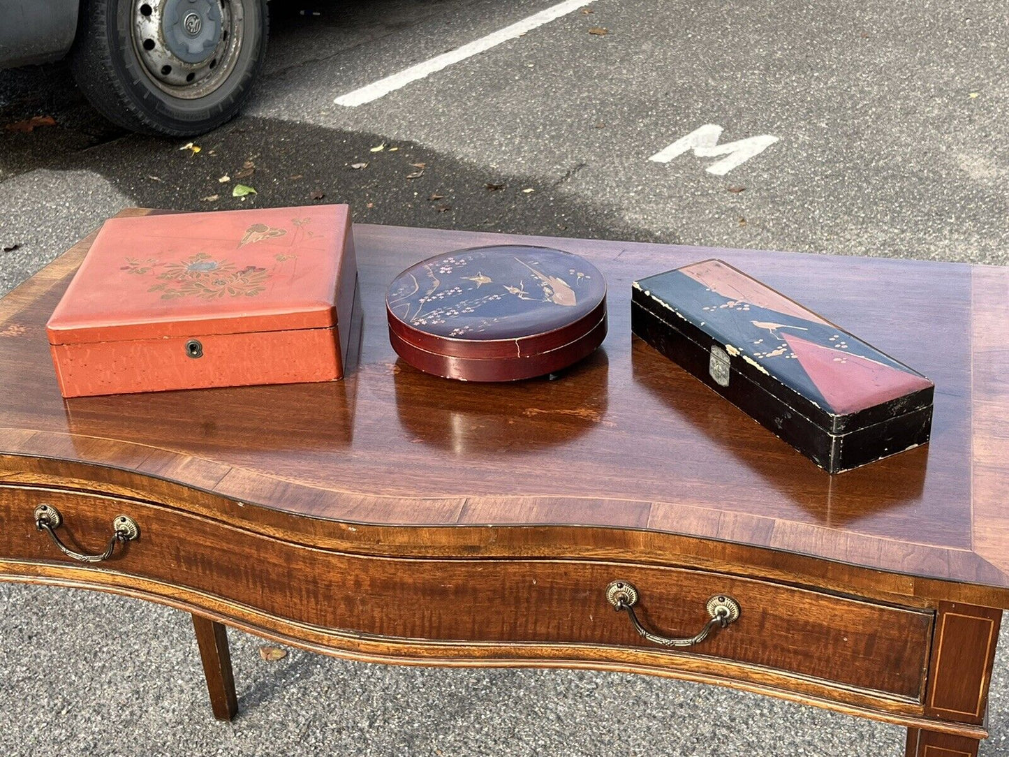 3 Edwardian Papier-mâché Boxes