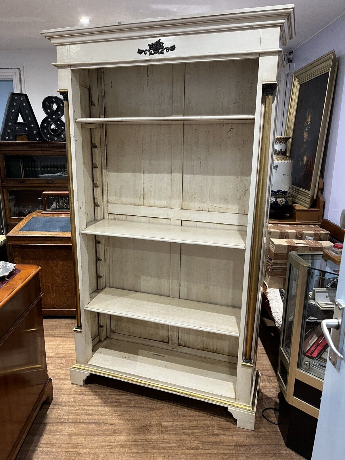 French Style Tall Open Bookcase , Adjustable Shelves.