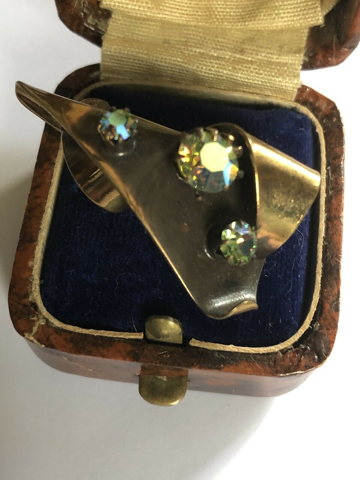 Vintage Modernist Aurora Borealis Diamanté Brooch