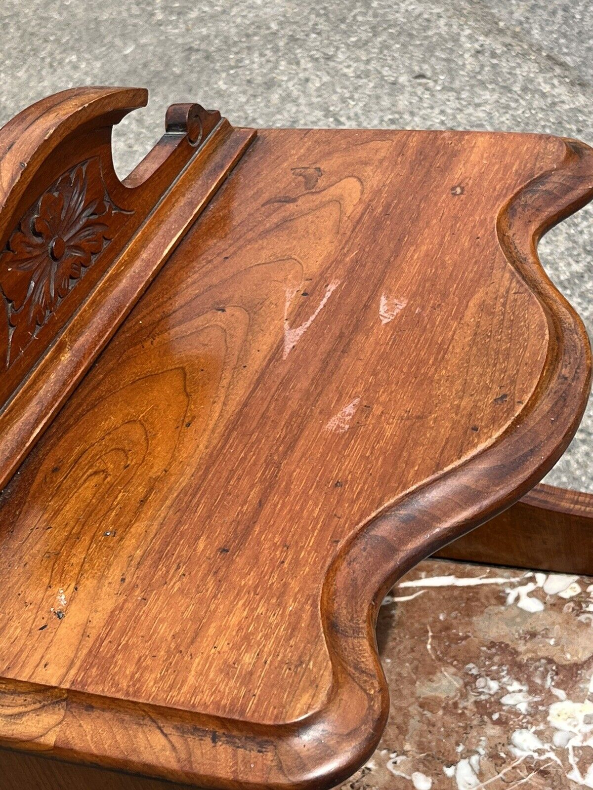 Victorian Mahogany Coal / Log Cabinet / Purdonium. Marble Top