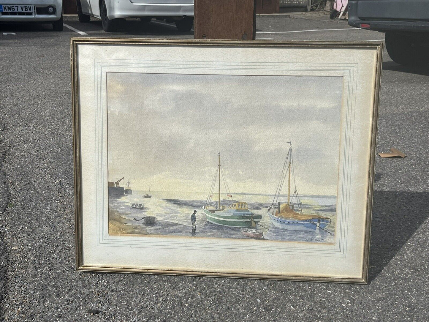 Marine Watercolour Signed Charles Argent