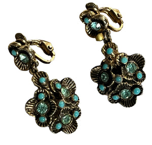 Turquoise clip hot sale on earrings