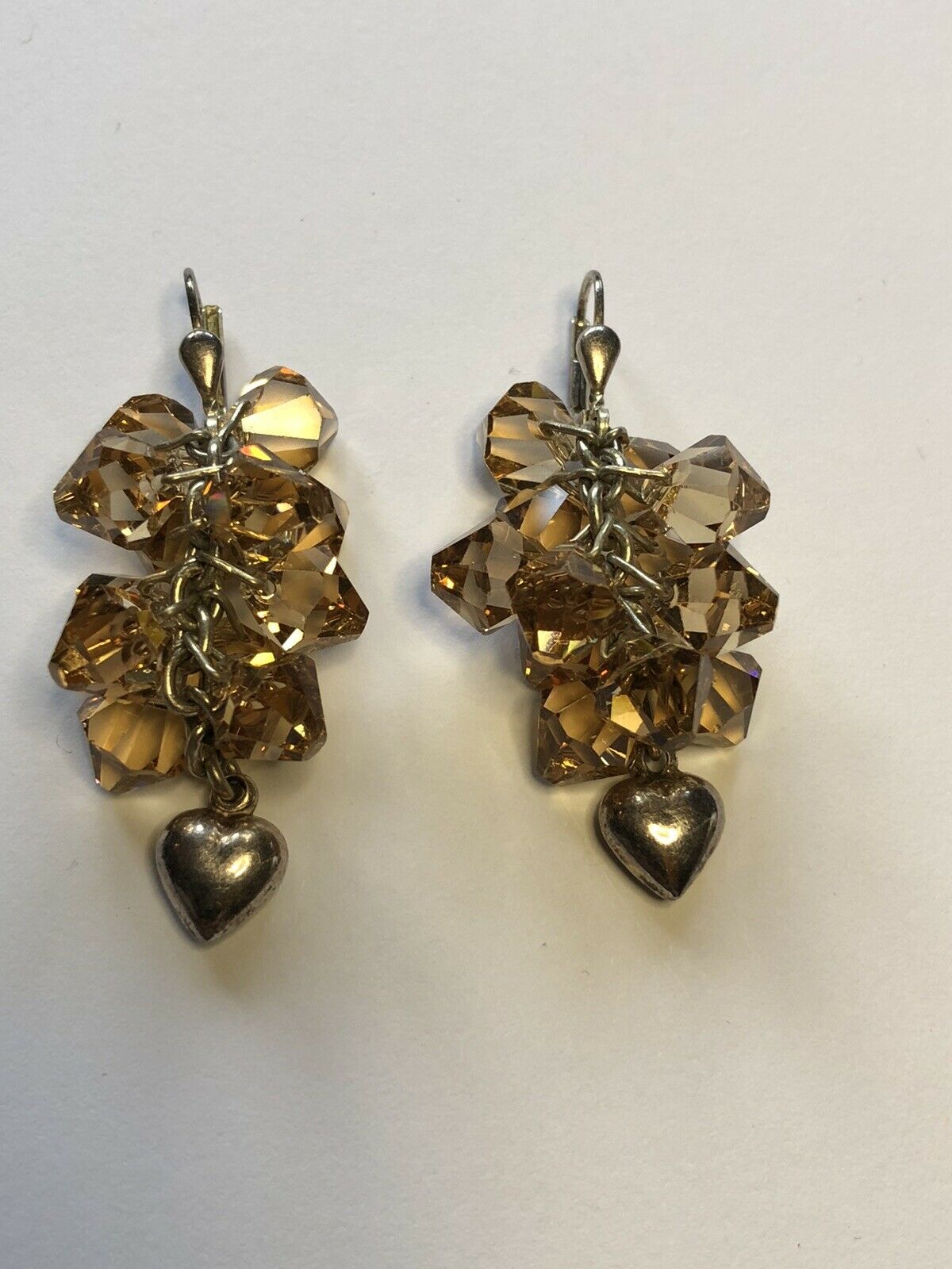 Vintage Silver 925 Crystal Drop Earrings