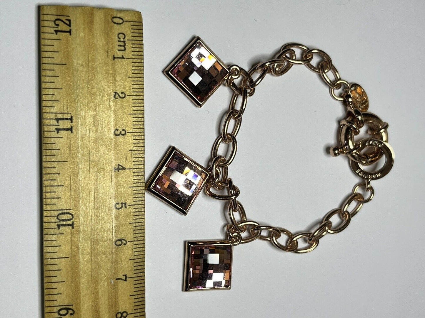 Vintage Rose Gold Tone Signed Martine Rigby Chain Link Bracelet