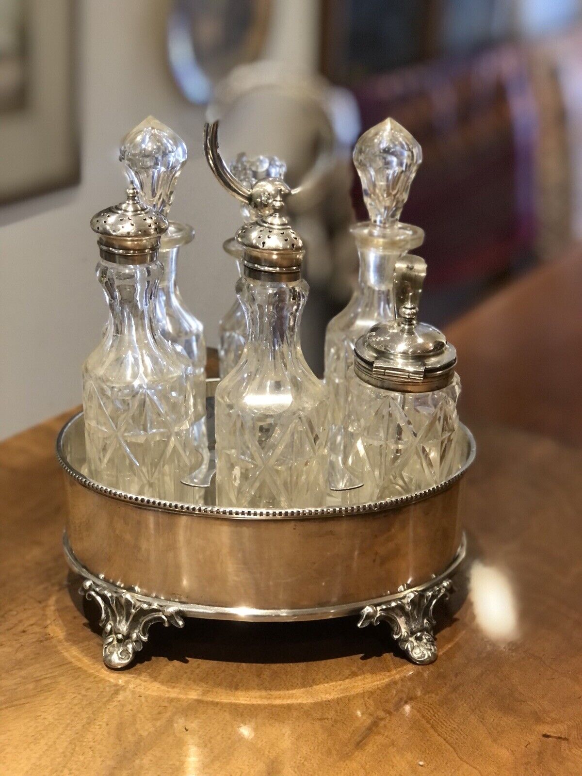 Silver plated cruet on sale set