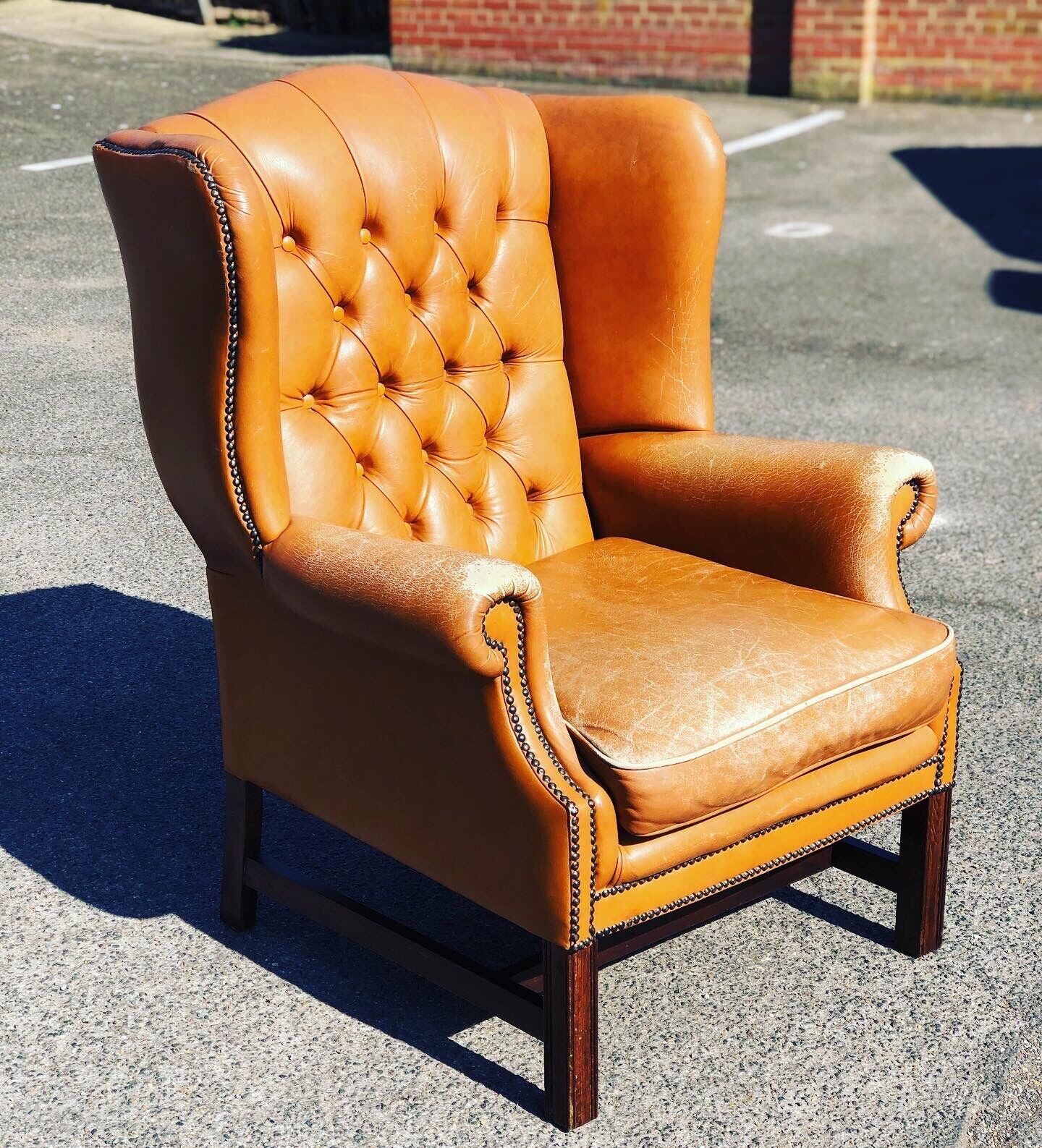 Tan Leather Armchair, Country House Library Armchair.