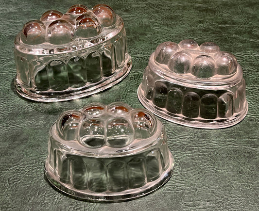 Set Of Vintage Glass Jelly Moulds