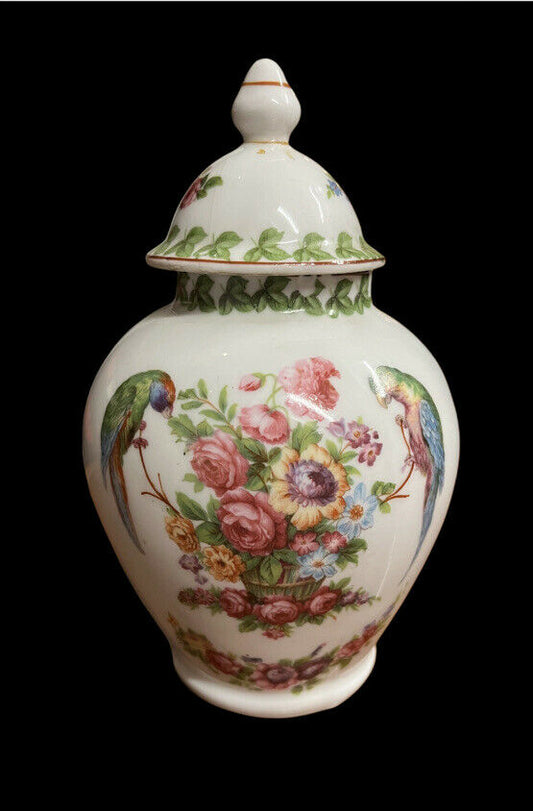 Parrot Decorated Porcelain Jar & Lid.