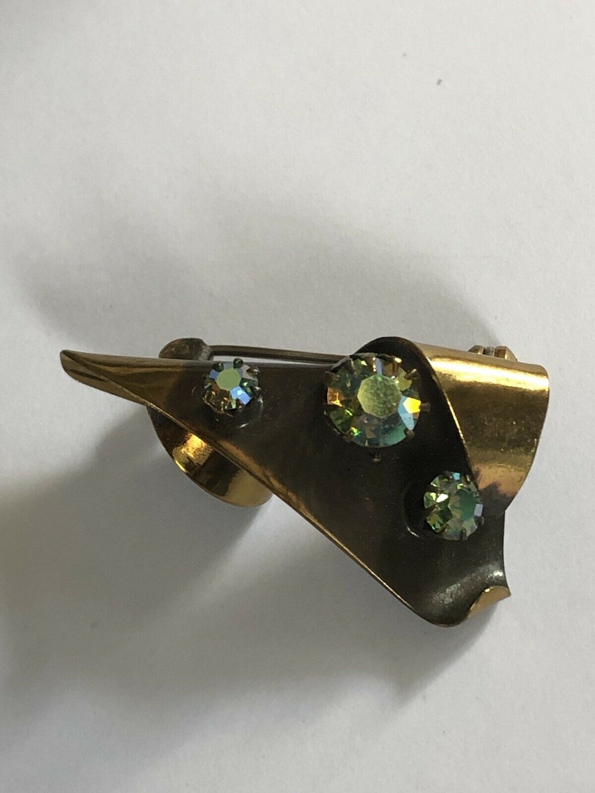 Vintage Modernist Aurora Borealis Diamanté Brooch