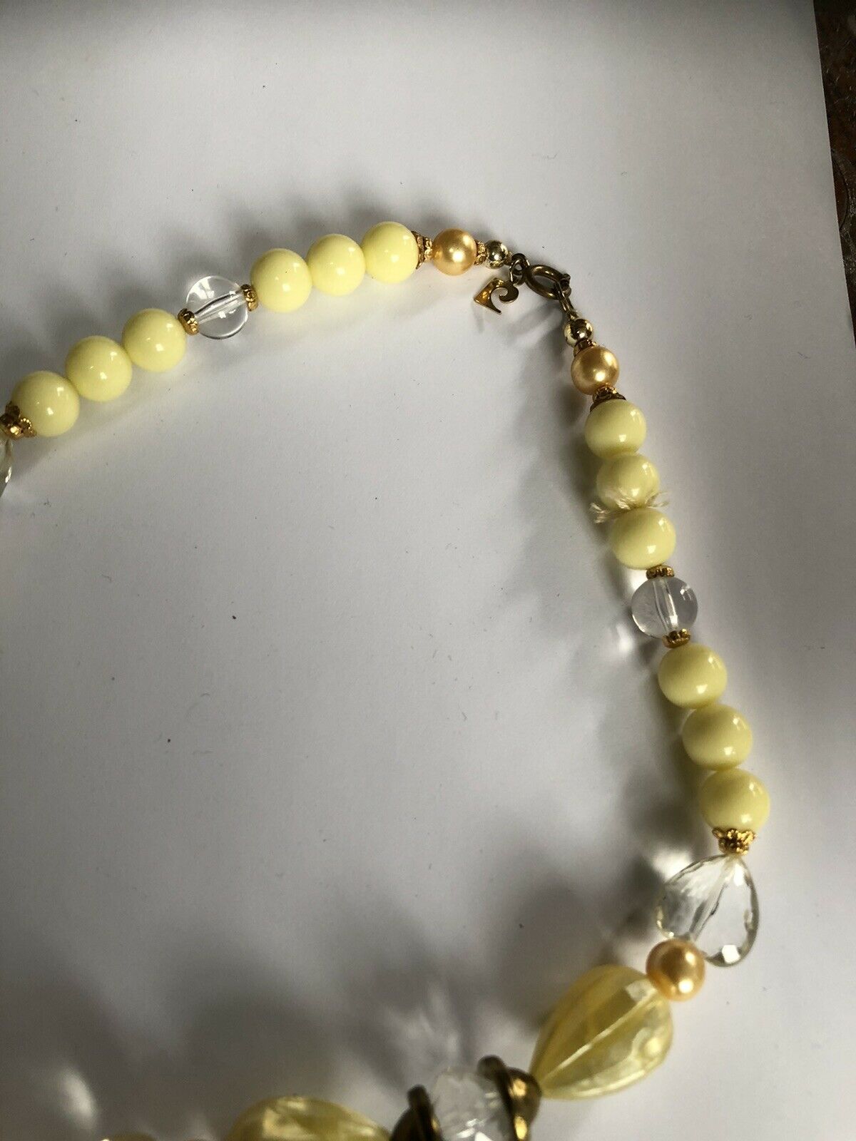 Vintage Signed Pierre Cardin Rare Runway Yellow Beaded Necklace