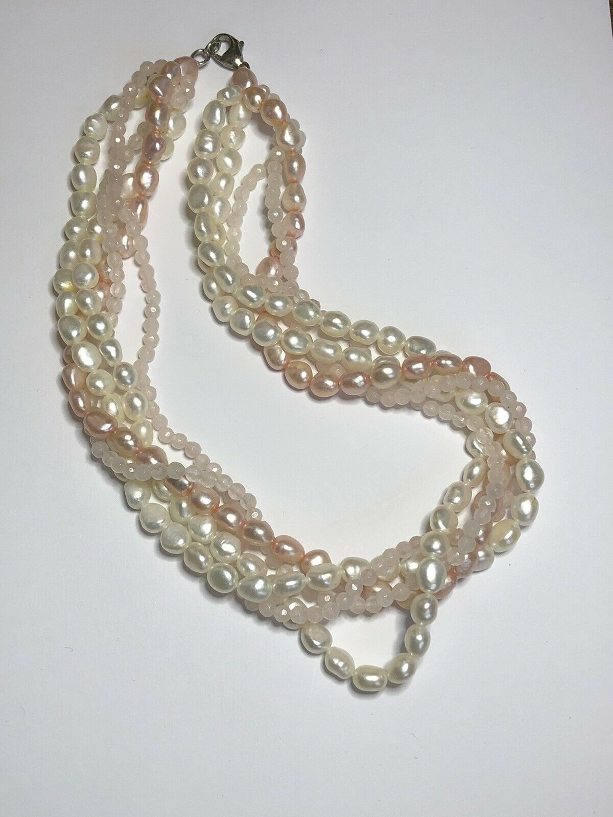 Honora Freshwater Pearl Pink Quartz Pink Cream Necklace Boxed