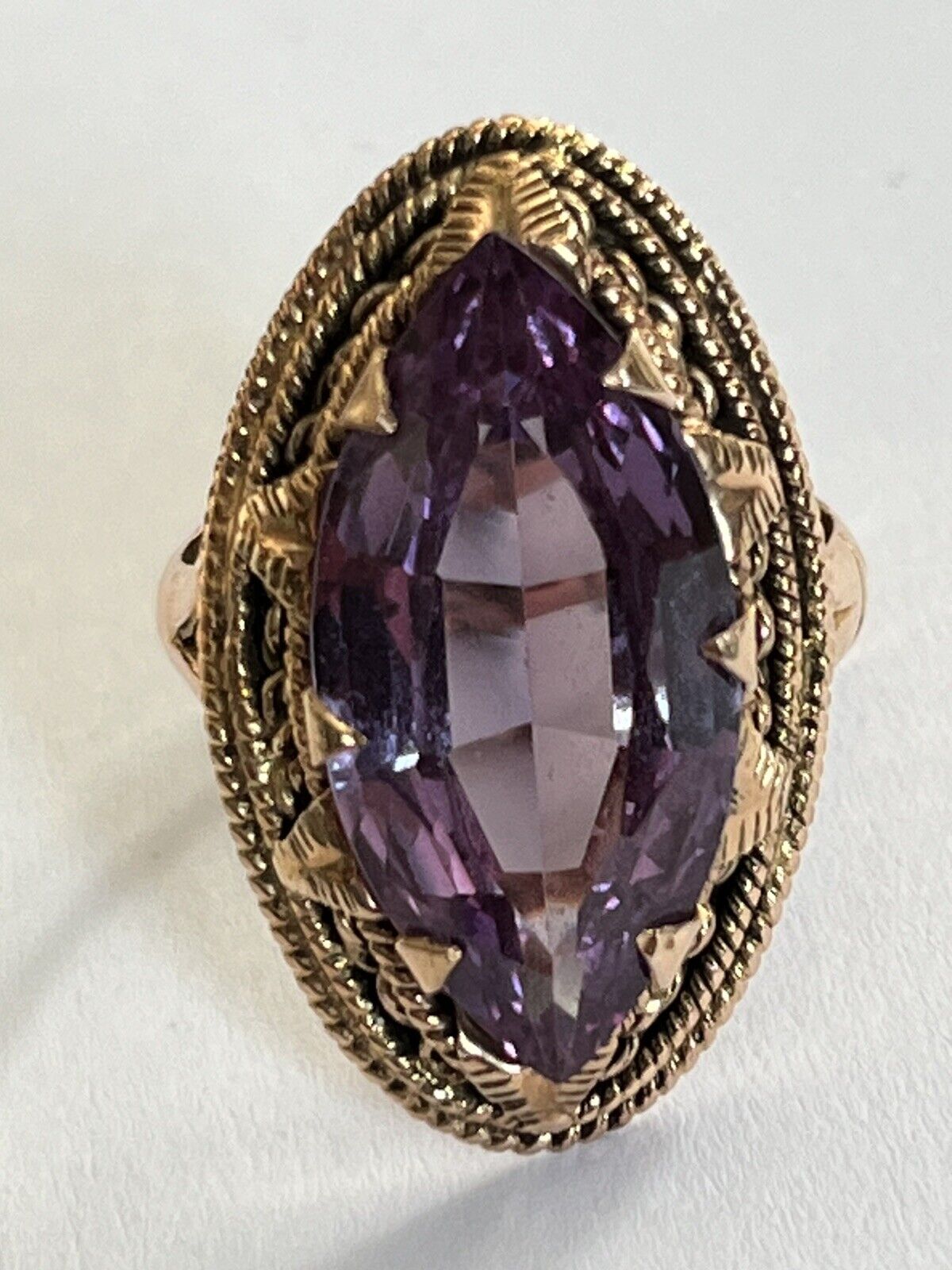 Vintage Egyptian 12ct Gold Tanzanite Statement Ring