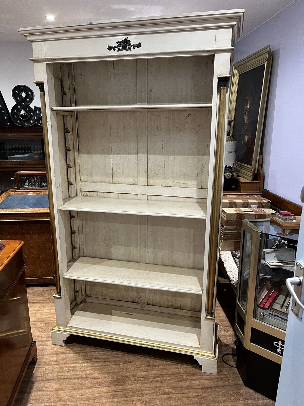 French Style Tall Open Bookcase , Adjustable Shelves.