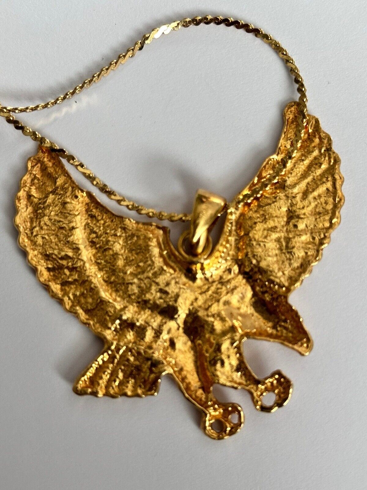 Vintage Gold Tone Eagle Pendant Necklace