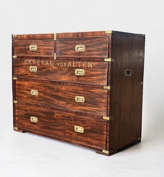 Campaign Chest. Terrific Quality, Superb Proportions Brass Handles & Brass Bound