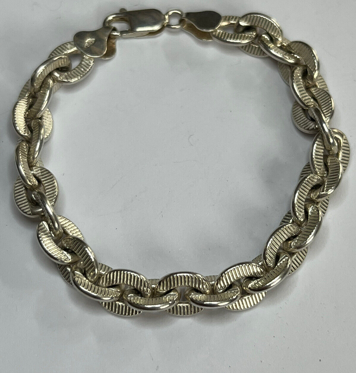 Vintage Silver 925 Stylish Unisex Chain Bracelet 25.22g