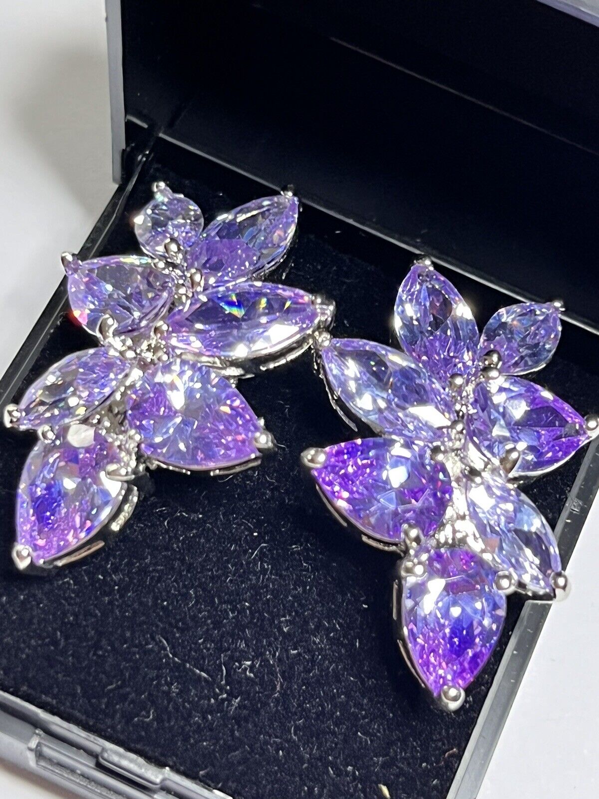 Purple stone vintage sale earrings