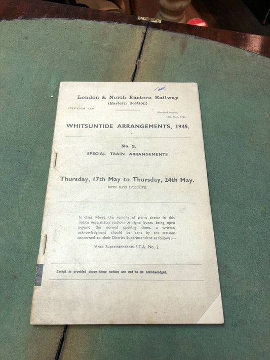 LNER 1945 Sheffield Station Whitsuntide Arrangements