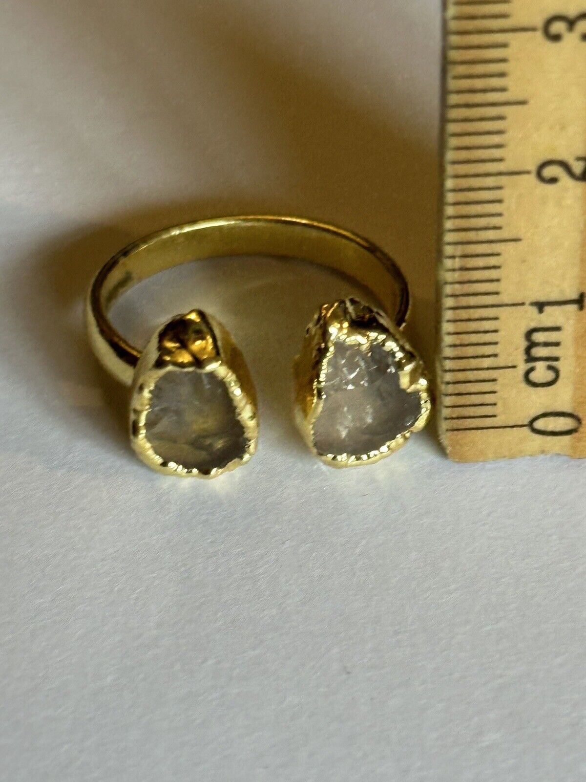 Sera Huyuk 18k Gold Vermeil Etruscan Raw Grey Pink Tanzanite Ring