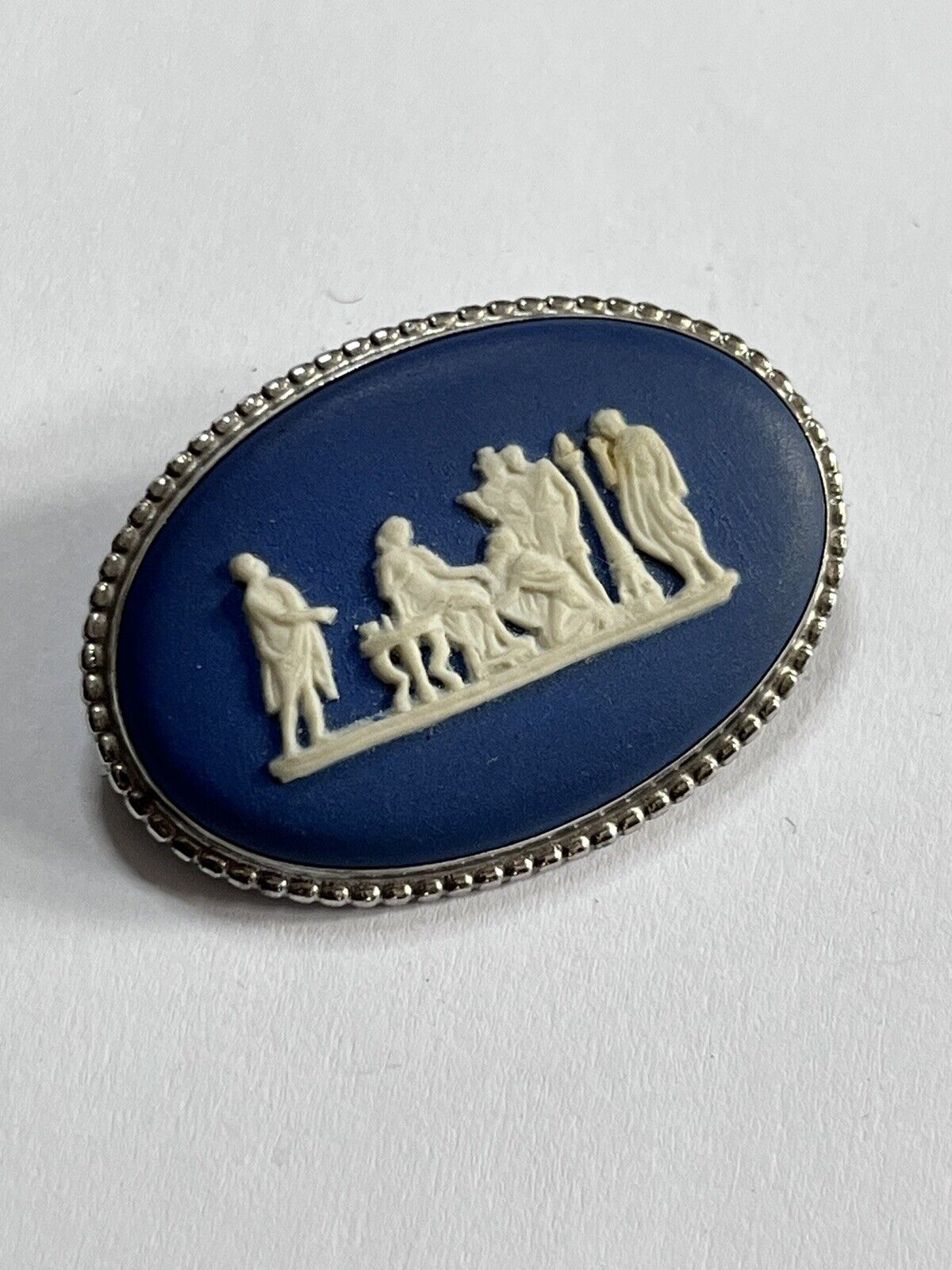 Vintage Wedgewood Blue Jasperware Brooch