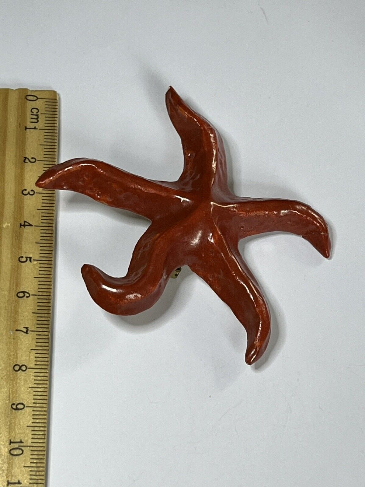 Vintage Red Starfish Statement Brooch