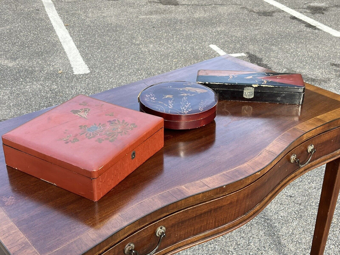 3 Edwardian Papier-mâché Boxes