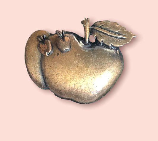 Vintage Apple Brooch Earring Set