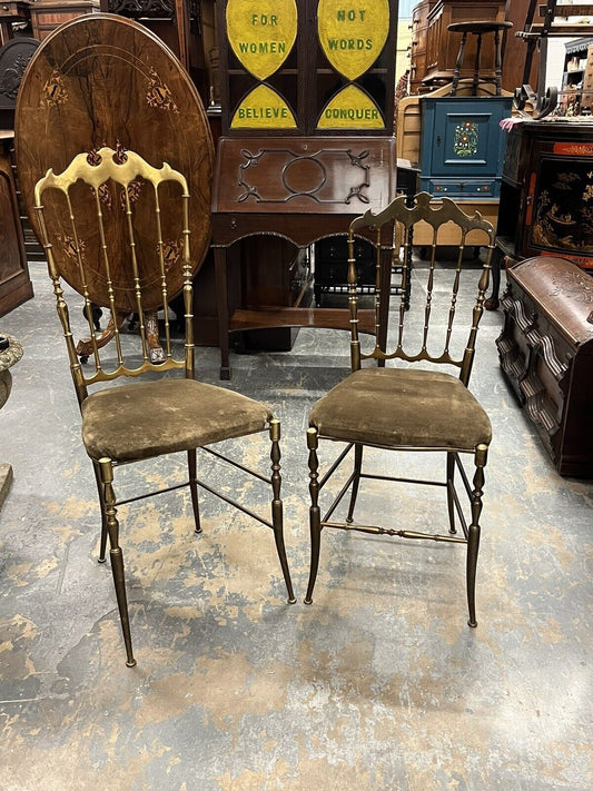 Mid Century Brass Chiavari Chairs