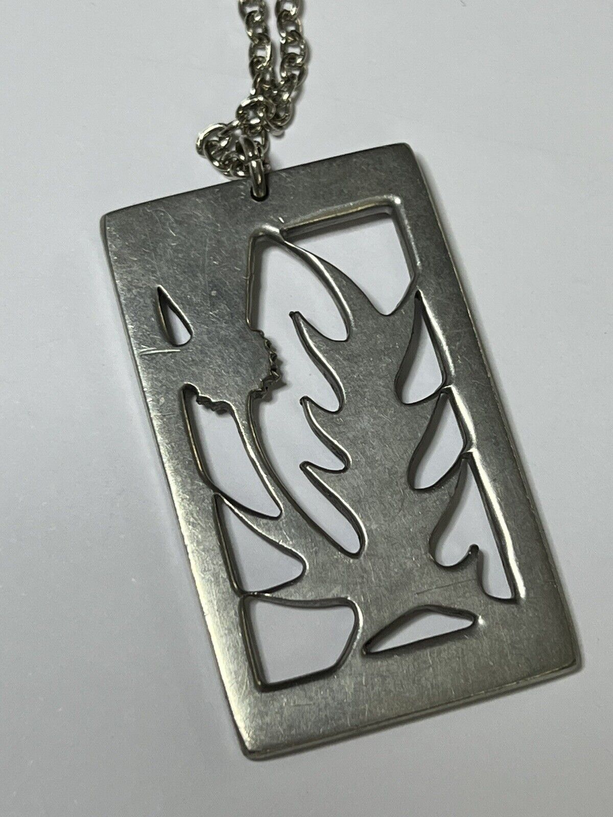 Vintage Silver Tone Thistle Pendant Necklace