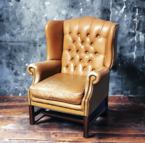 Tan Leather Armchair, Country House Library Armchair.