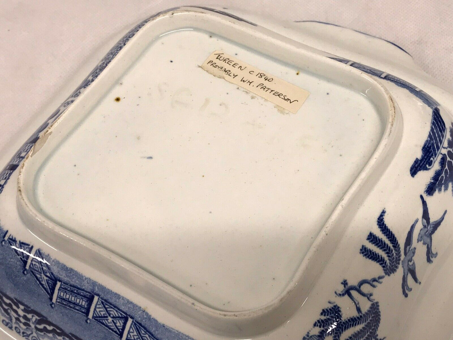 Antique Blue & White Tureen With Cover