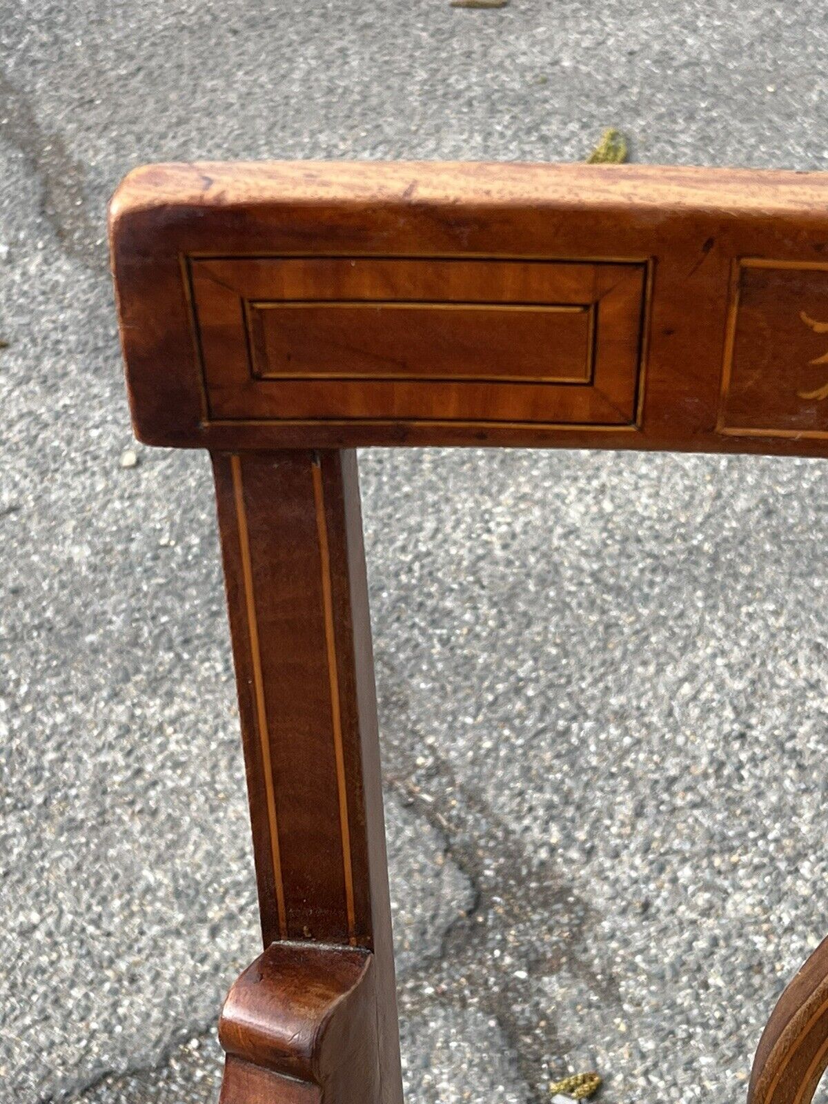 Antique Sheraton Inlaid Mahogany Armchair