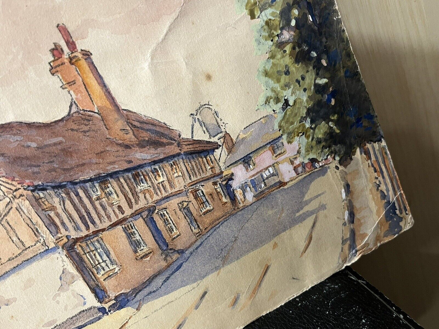 Tudor Cottages Watercolour