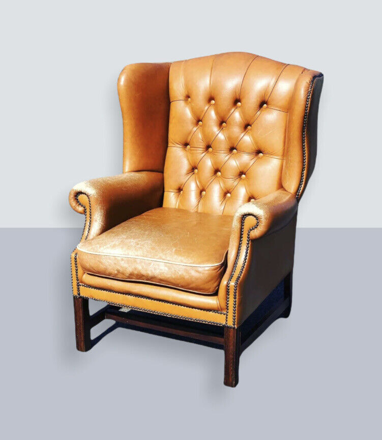 Tan Leather Armchair, Country House Library Armchair.