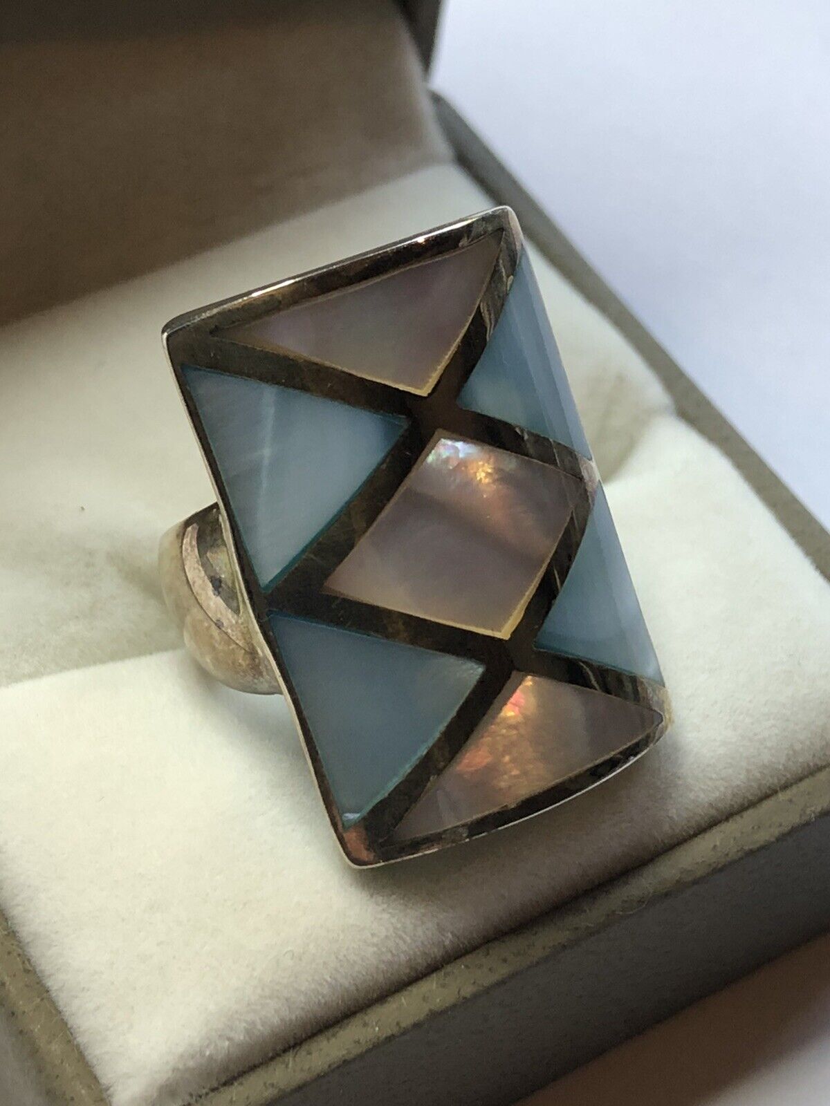 Stainless Steel Men's Mother Of Pearl Inlay Ring | Australia – Silver Steel