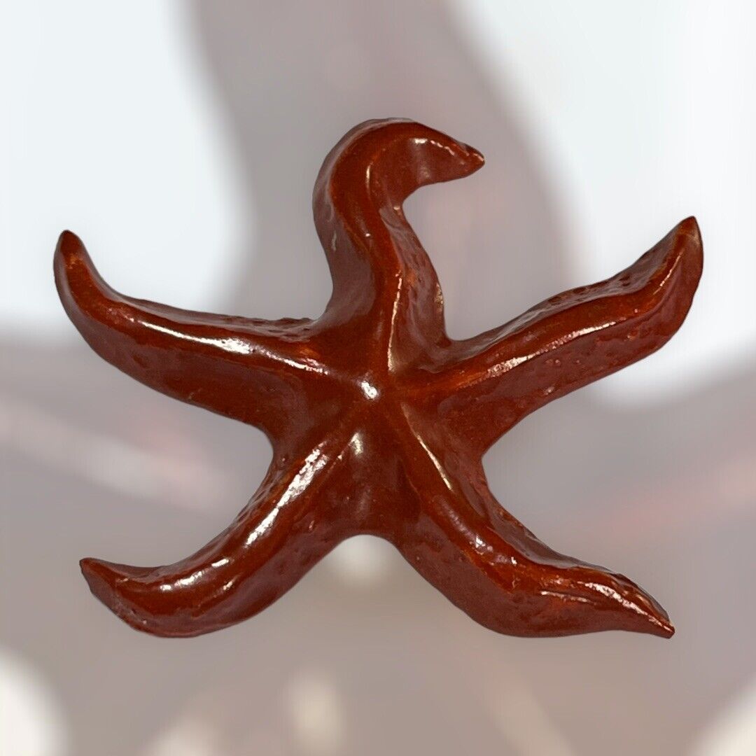 Vintage Red Starfish Statement Brooch