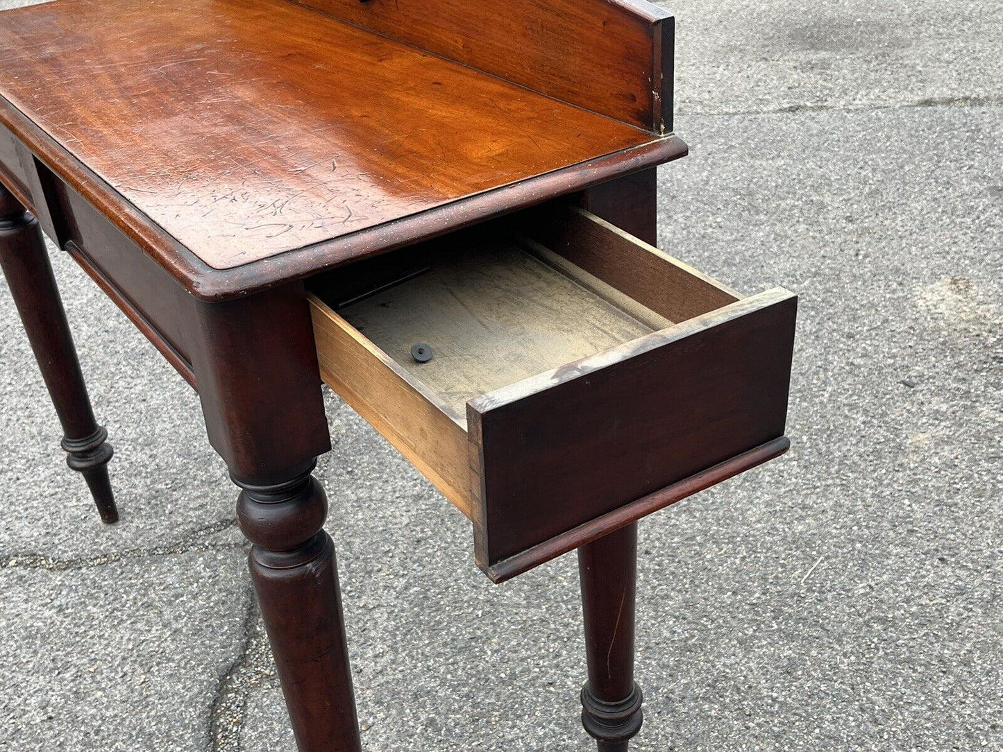 Victorian Mahogany Console Table, Hall Or Side Table, Secret Drawer.