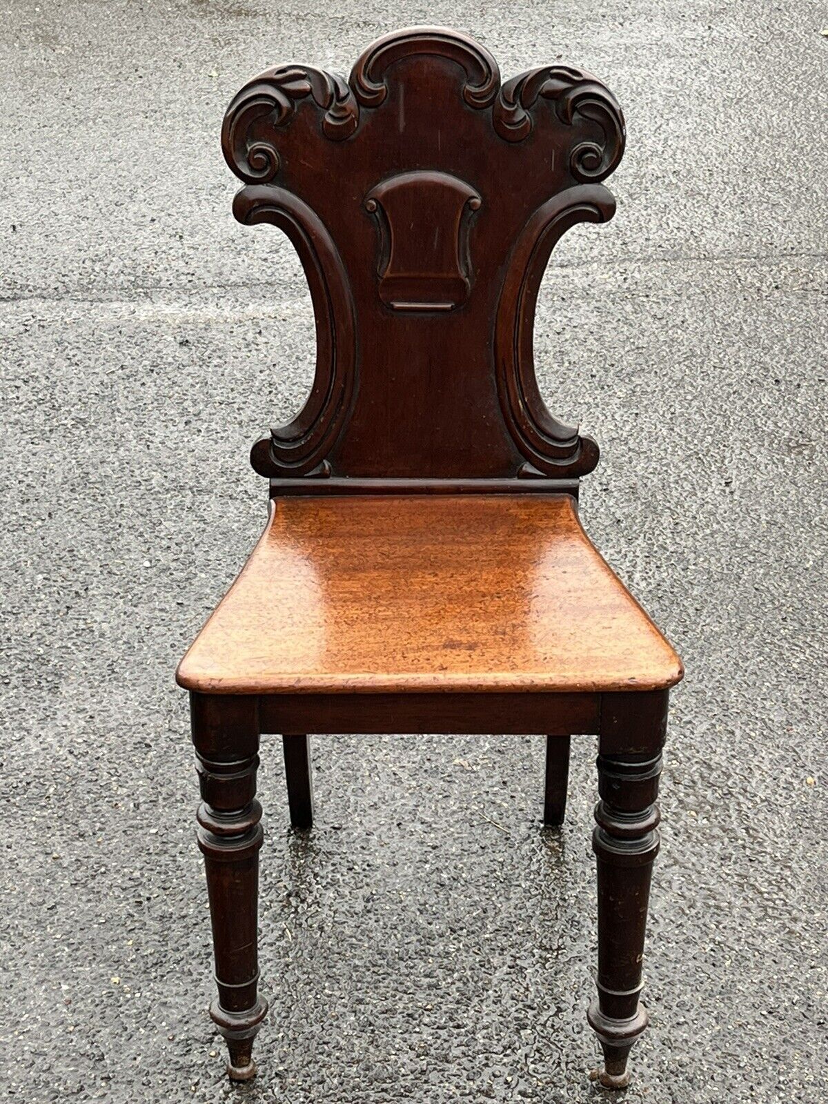 Victorian Shield Back Mahogany Hall Chair.